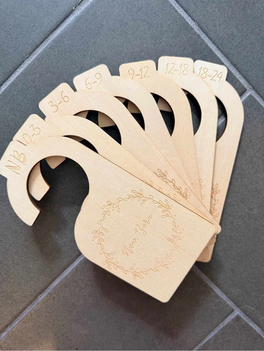 Wooden Closet Dividers - Natural Wood Baby Size Organizers